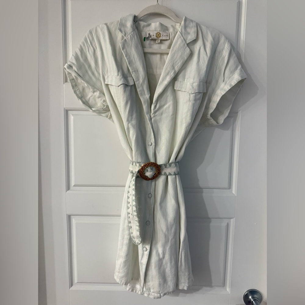 White Button-Up Mini Dress